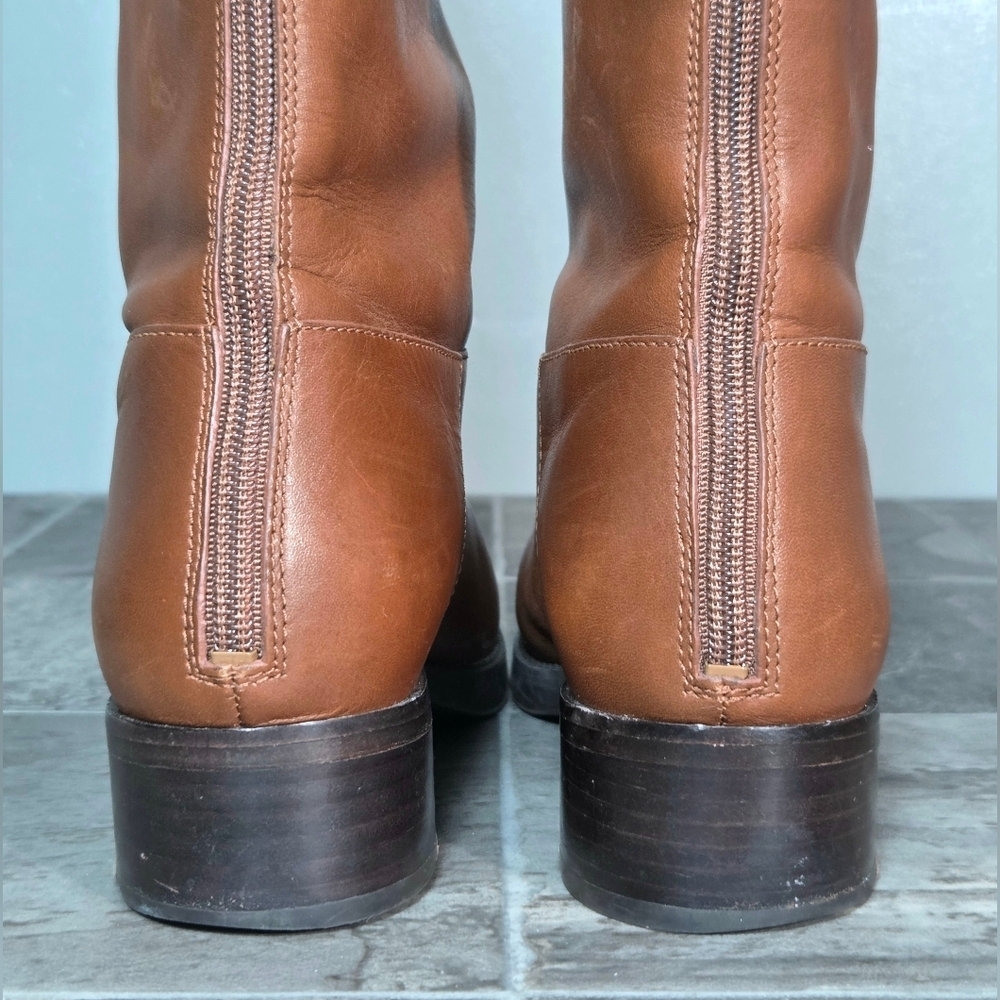 TORY BURCH SIDNEY LEATHER RIDING BOOTS. - Picture 7 of 12